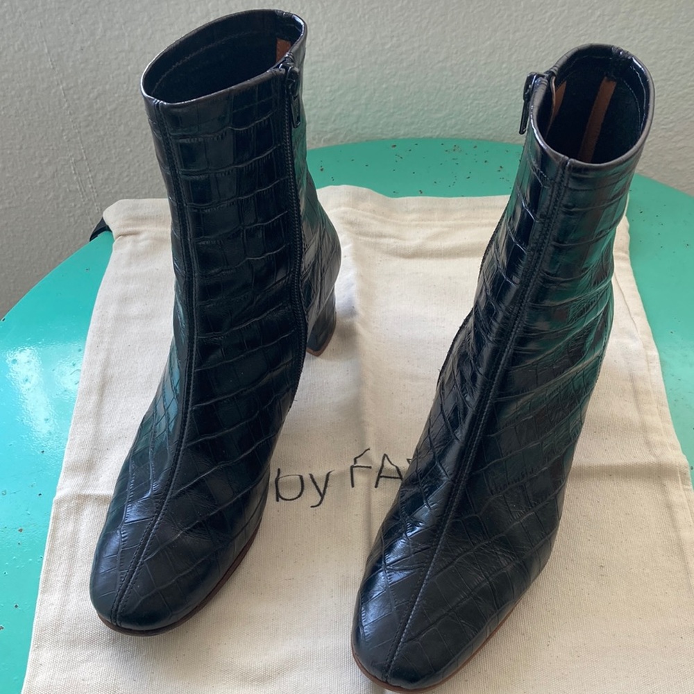 By FAR moc Croc Leather Boots 37/37.5